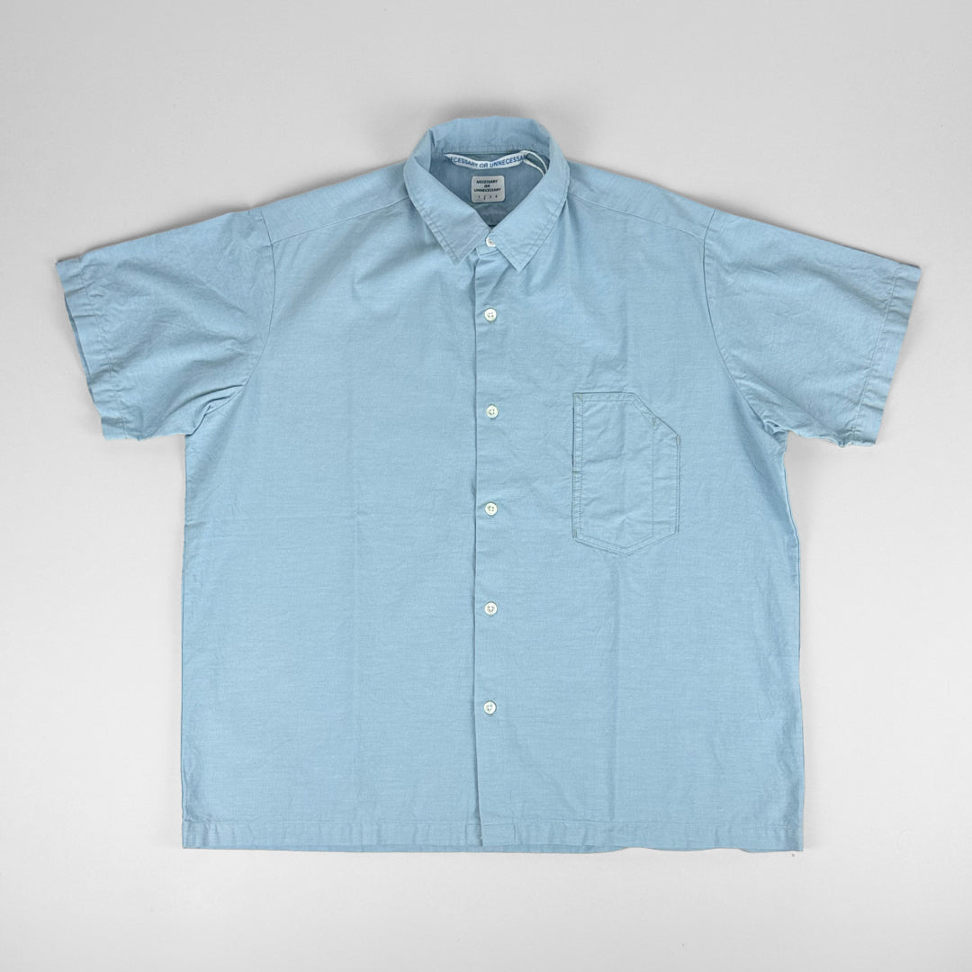 necessary or unnecessary ネセサリーオアアンネセサリー｜S/S SHIRT 片ポケットが個性を放つライトオックス半袖シャツ 日本製 ユニセックス｜90012306
