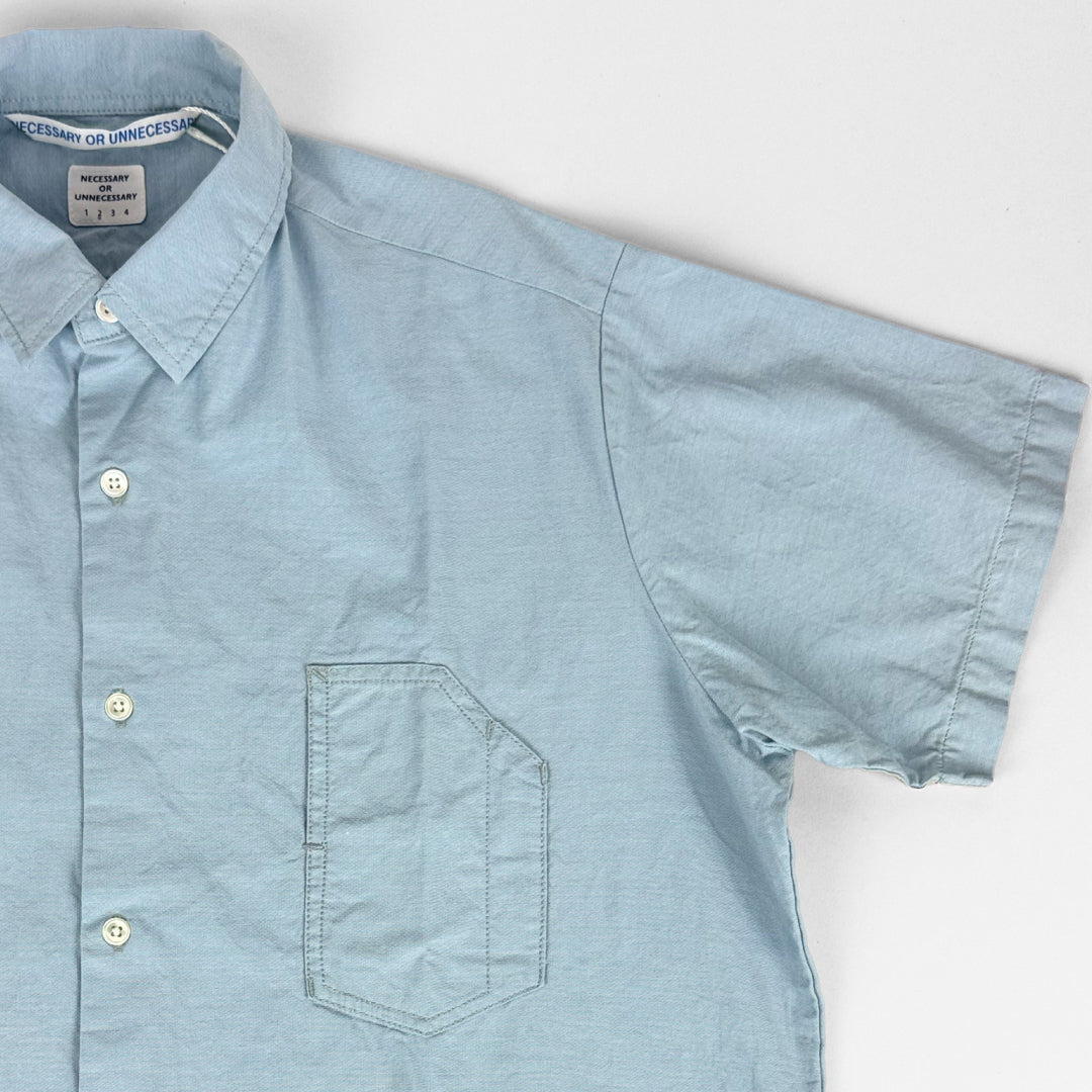 necessary or unnecessary ネセサリーオアアンネセサリー｜S/S SHIRT 片ポケットが個性を放つライトオックス半袖シャツ 日本製 ユニセックス｜90012306