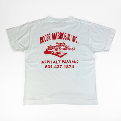 necessary or unnecessary ネセサリーオアアンネセサリー｜ROGER AMBROSIO Tee 前後レトロフォント 大人のクラシックTシャツ 日本製 ユニセックス｜90012328