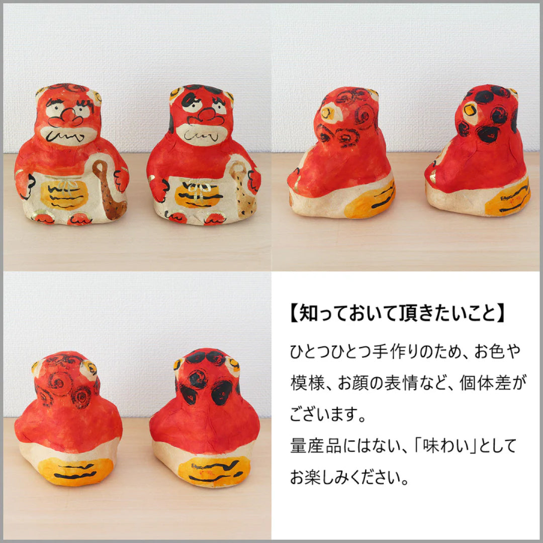 medetaya めでたや｜張り子 節分 赤鬼｜飾り 和紙 人形 豆まき 厄除け 縁起物 三方 柊鰯 置物｜903260005