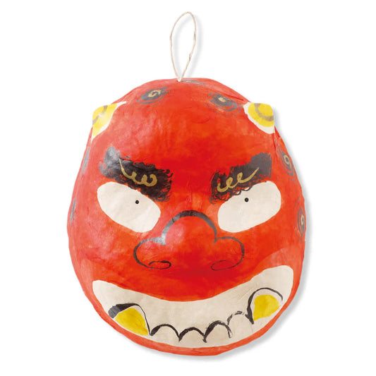 medetaya めでたや｜張り子 鬼面 小サイズ｜赤鬼 節分 飾り お面 和紙 厄除け 縁起物 置物 壁掛け 日本伝統｜903260007