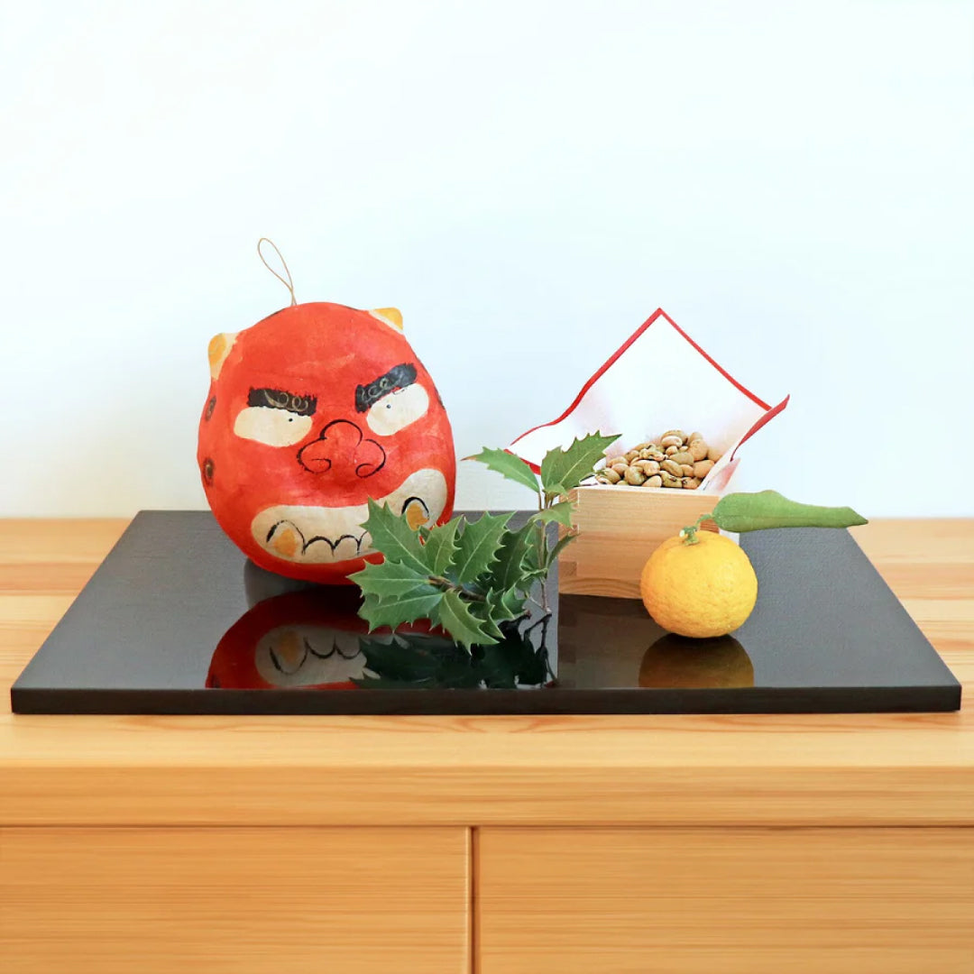 medetaya めでたや｜張り子 鬼面 小サイズ｜赤鬼 節分 飾り お面 和紙 厄除け 縁起物 置物 壁掛け 日本伝統｜903260007