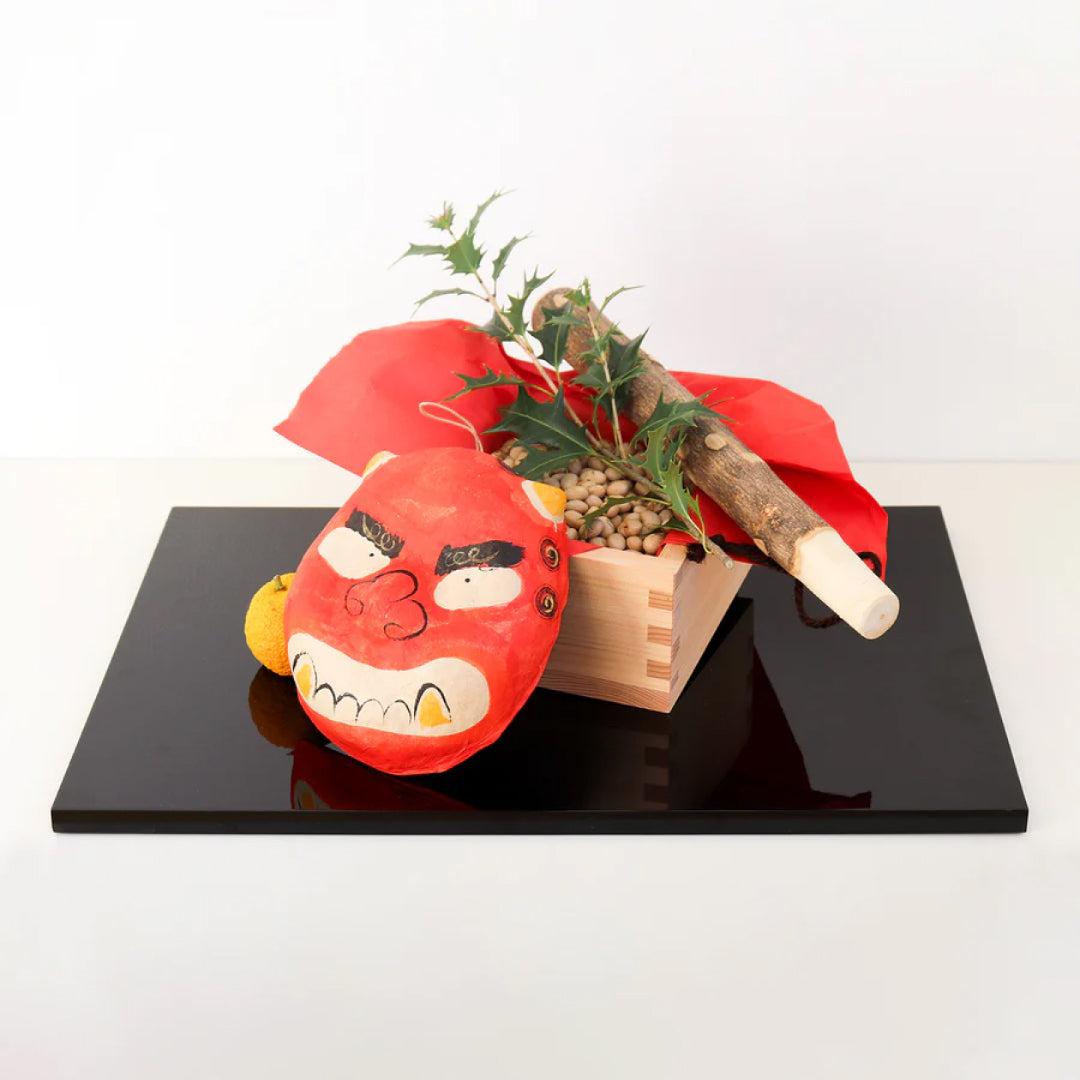 medetaya めでたや｜張り子 鬼面 小サイズ｜赤鬼 節分 飾り お面 和紙 厄除け 縁起物 置物 壁掛け 日本伝統｜903260007