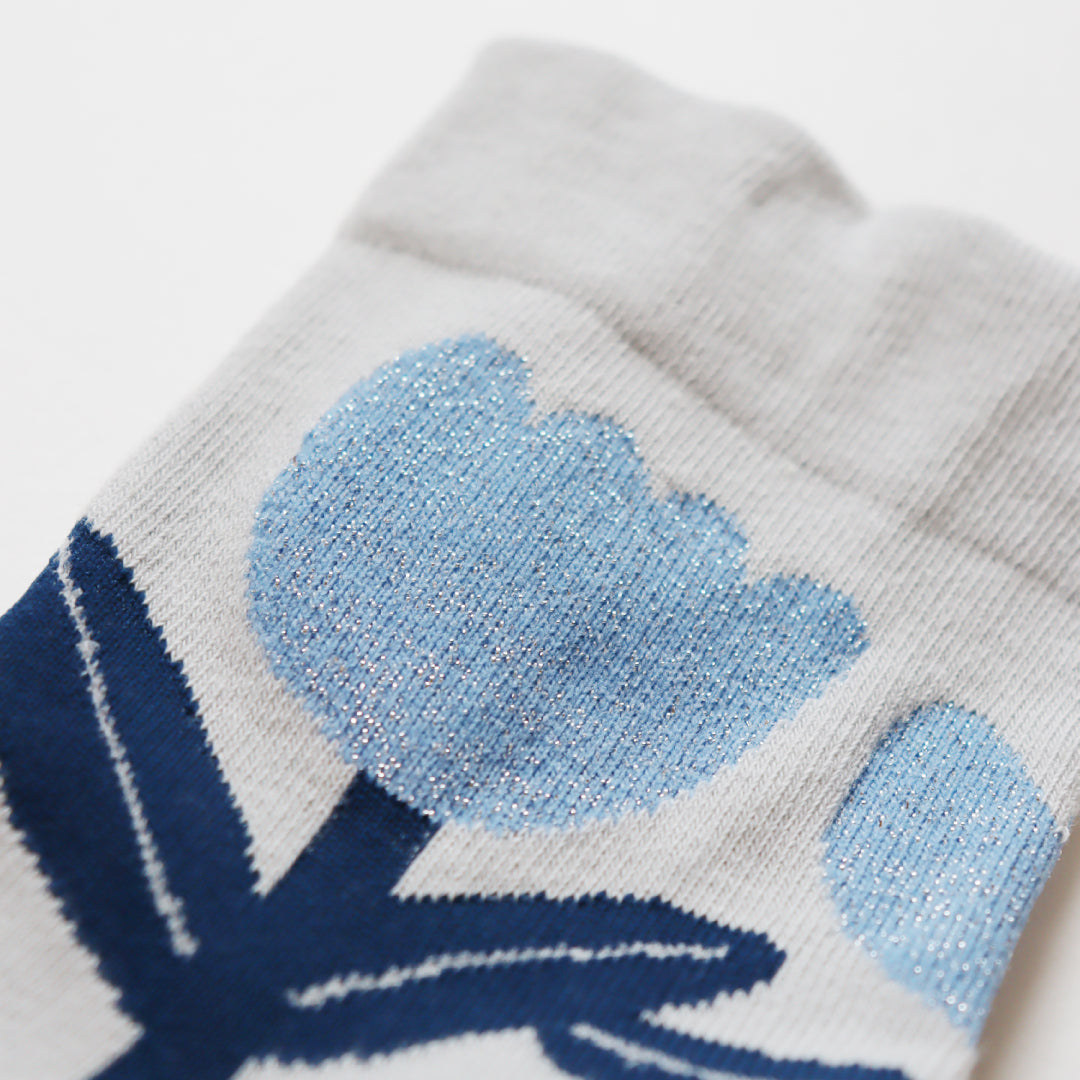 KIVISDOU きびす堂｜【2足組】フラワーガーデン ショートソックス 靴下 レディース 花柄 ラメ糸 ギフト｜K31147