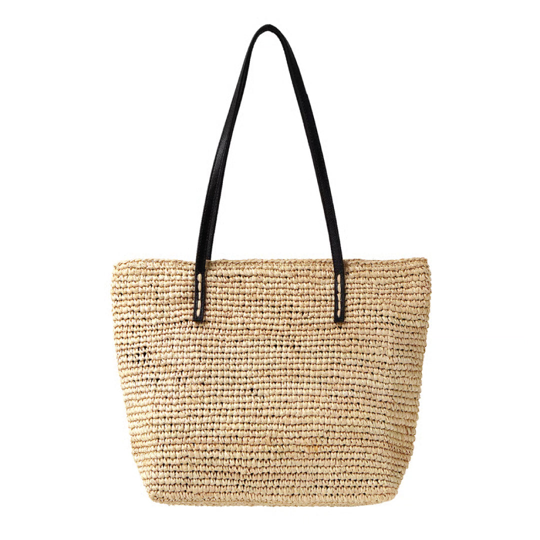Folna フォルナ｜Raffia ラフィア カゴトートバッグ レザーハンドル B5サイズ収納可 本革 経年変化 レディース｜K765024