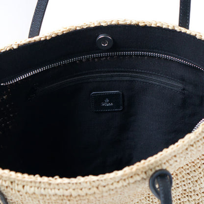 Folna フォルナ｜Raffia ラフィア カゴトートバッグ レザーハンドル B5サイズ収納可 本革 経年変化 レディース｜K765024