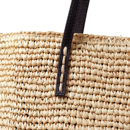 Folna フォルナ｜Raffia ラフィア カゴトートバッグ レザーハンドル B5サイズ収納可 本革 経年変化 レディース｜K765024