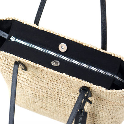 Folna フォルナ｜Raffia ラフィア カゴトートバッグ レザーハンドル B5サイズ収納可 本革 経年変化 レディース｜K765024