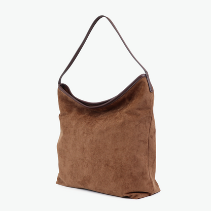 Uncoeur アンクール｜ Kareemシリーズ SUEDE DRAPE ONE SHOULDER ワンショルダーバッグ スエード調 大容量 A4 本革ハンドル 整理整頓 ユニセックス｜K906019