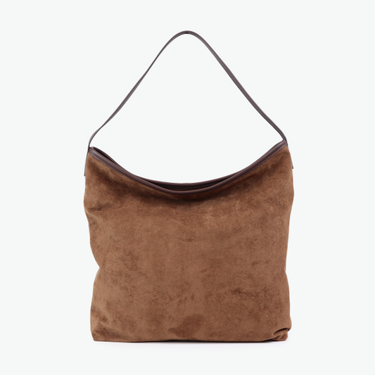 Uncoeur アンクール｜ Kareemシリーズ SUEDE DRAPE ONE SHOULDER ワンショルダーバッグ スエード調 大容量 A4 本革ハンドル 整理整頓 ユニセックス｜K906019
