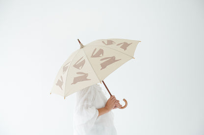 日傘(晴雨兼用)T/C バード、ウサギ｜Q095-15