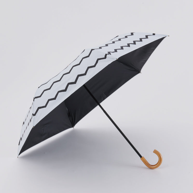 【392／サンキューニ】折畳日傘(晴雨兼用)ジグザグ/PU