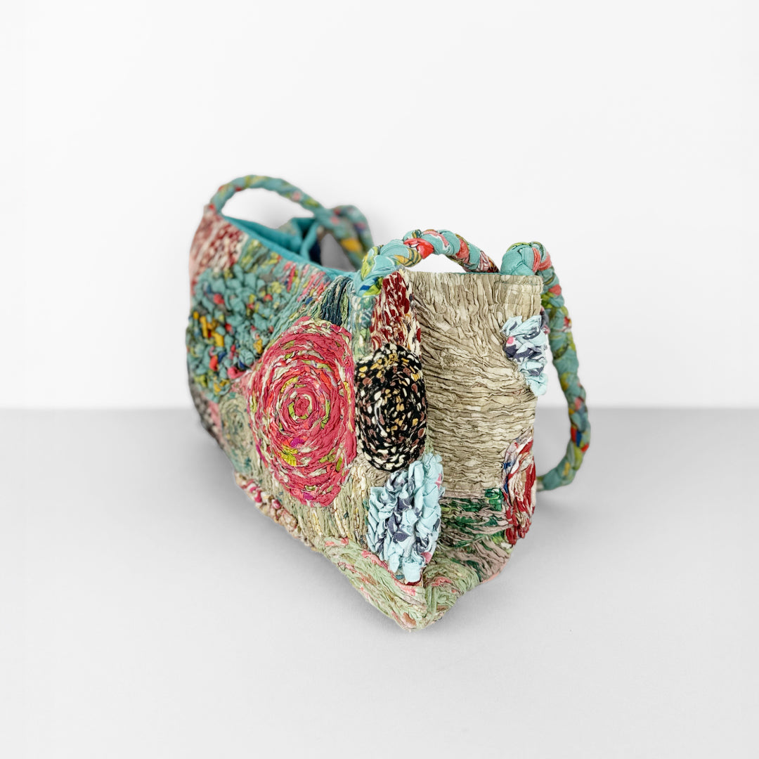 the shop ザショップ｜ロリポップバッグ アップリケ 三つ編み  ハンドメイドバッグ インド綿｜8909207262476