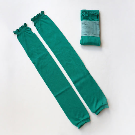 TAWARA タワラ｜UVカット アームカバー フリル 綿100％ 紫外線対策 接触冷感 ロング ラメ 親指穴付き｜t60566