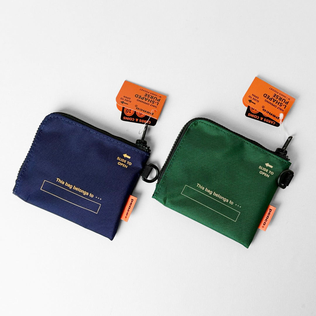 Penco ペンコ｜Lパース L字ファスナー 財布 ミニウォレット コンパクト Dカン付 軽量 フェス アウトドア スマホショルダー対応｜GZ164