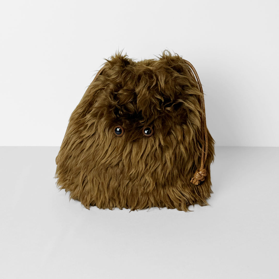 KIVISDOU きびす堂｜イエティ巾着バッグ ふわふわファー お部屋のアクセントにも使える｜k81072