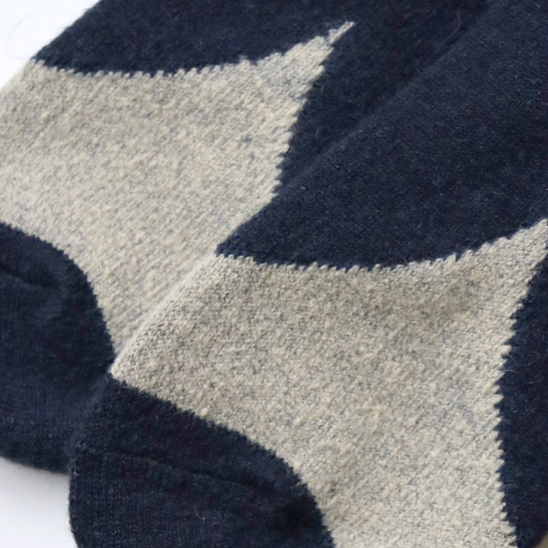 KIVISDOU きびす堂｜○＆△バルキー クルーソックス 厚手 ムレにくくチクチクしない 暖かい靴下｜k41051