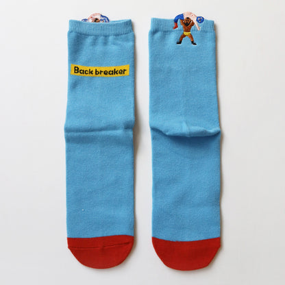 KIVISDOU きびす堂｜【２足組】プロレス はみ出し刺繍 ショートソックス  靴下 個性的 ユニーク 春夏｜k31142