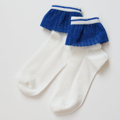KIVISDOU きびす堂｜【2足組】シャイニーフリルショートソックス 伸ばしても可愛い2WAY仕様 ラメの煌めきが映える個性派レディース靴下 春夏｜K31149