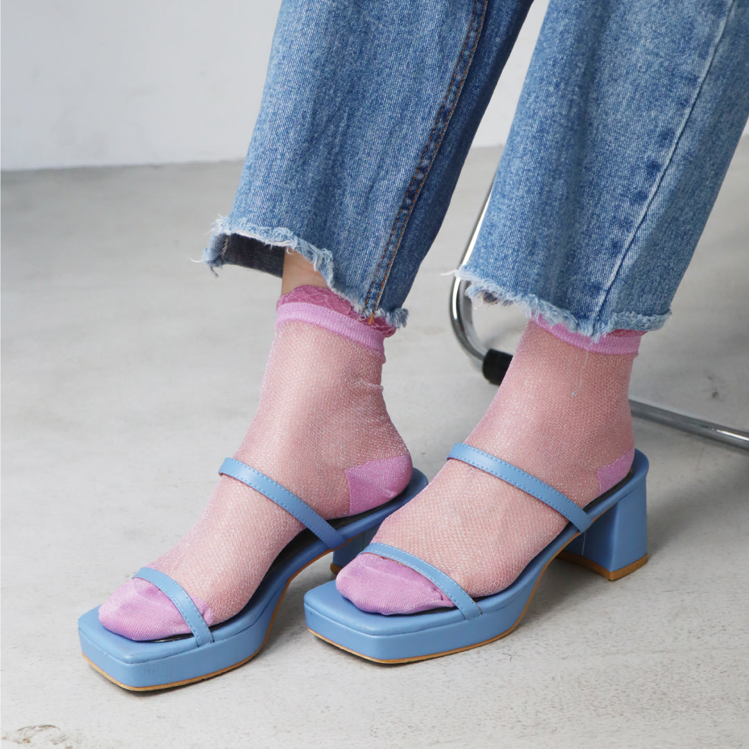 KIVISDOU きびす堂｜【２足組】フローズンシロップショートソックス レディース靴下 メッシュソックス ラメ 春夏 キビスドウ｜K31155