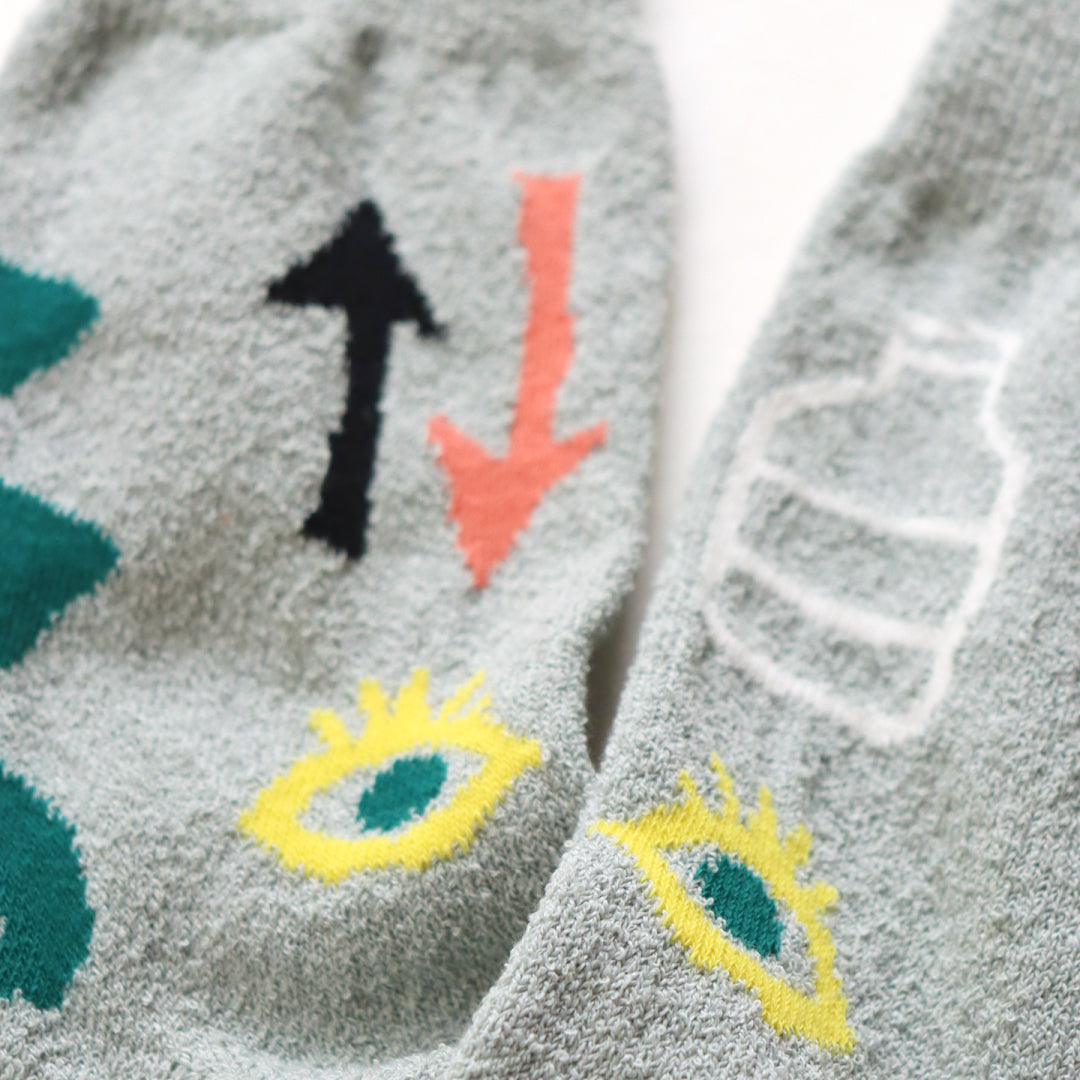 KIVISDOU きびす堂｜【2足組】TOYクルーソックス レディース 靴下 おもちゃ柄 ブークレ糸 ギフト｜k41162