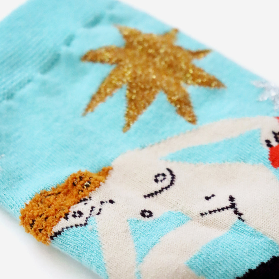 KIVISDOU きびす堂｜【2足組】タロットカード クルーソックス 靴下 レディース ラメ糸 シャギー糸  STAR WORLD｜k41163