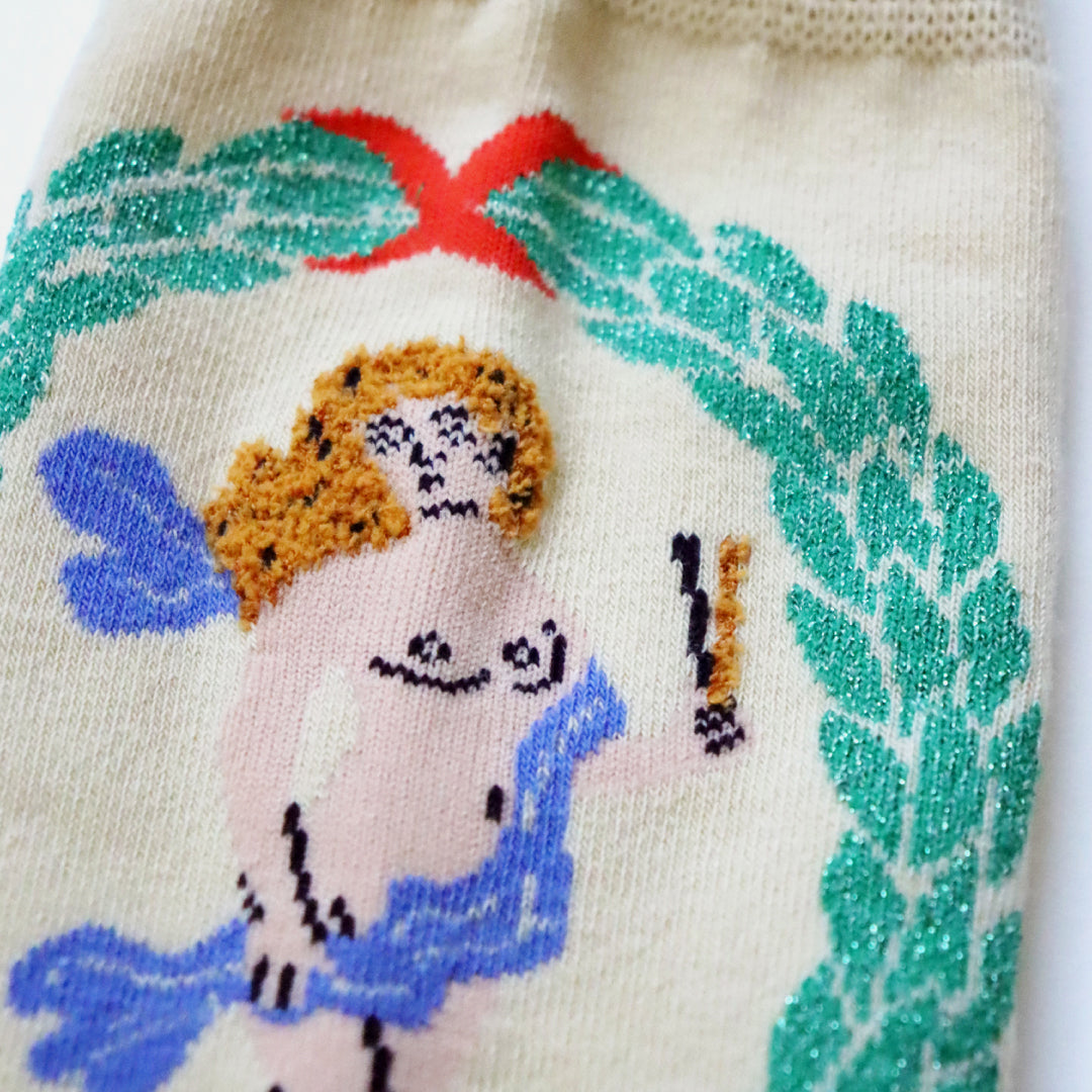 KIVISDOU きびす堂｜【2足組】タロットカード クルーソックス 靴下 レディース ラメ糸 シャギー糸  STAR WORLD｜k41163