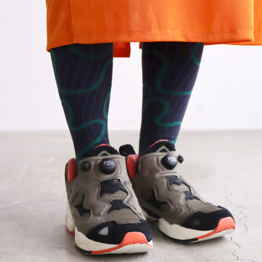 KIVISDOU きびす堂｜チカチカ幻覚デザインが個性的【2足組】ドープ ハイソックス｜k51016