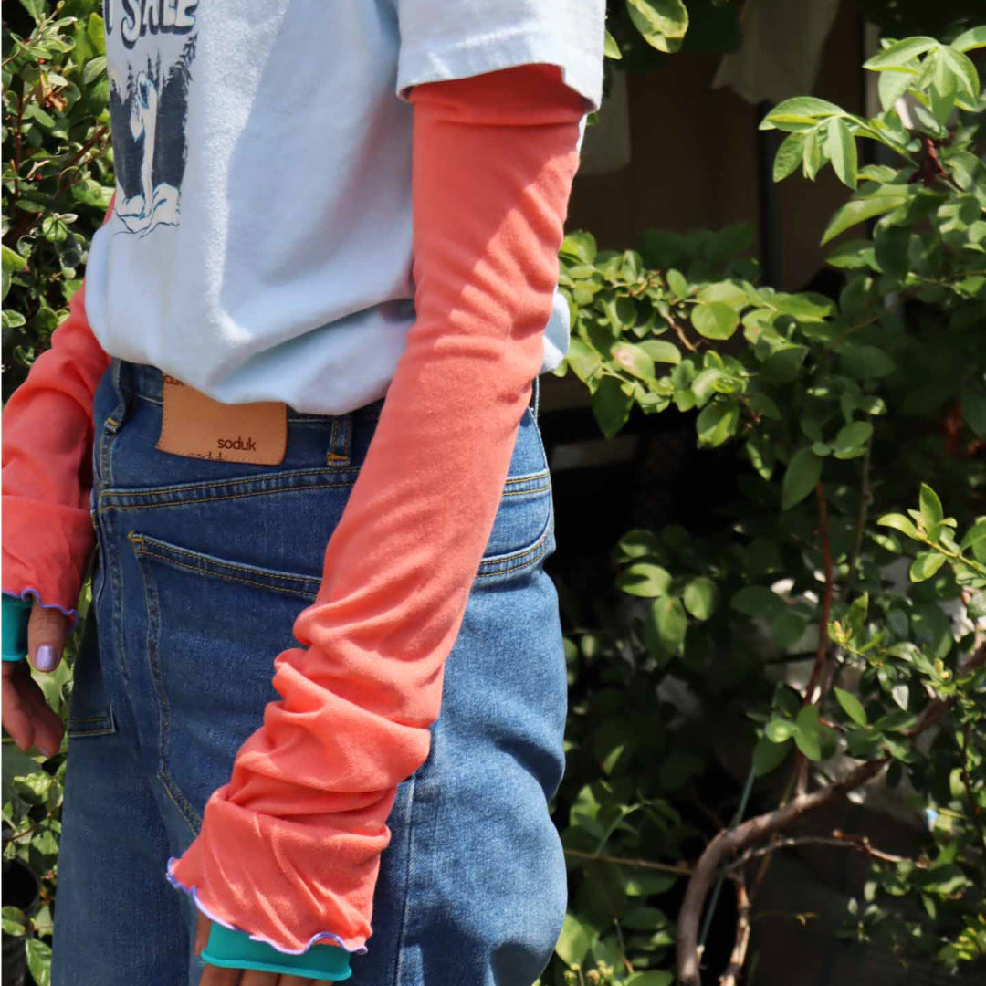 KIVISDOU きびす堂｜UVカット アームカバー 紫外線対策  チューリップフリル 日焼け防止｜K60987