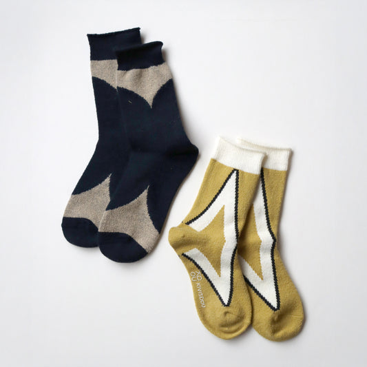 KIVISDOU きびす堂｜○＆△バルキー クルーソックス 厚手 ムレにくくチクチクしない 暖かい靴下｜k41051