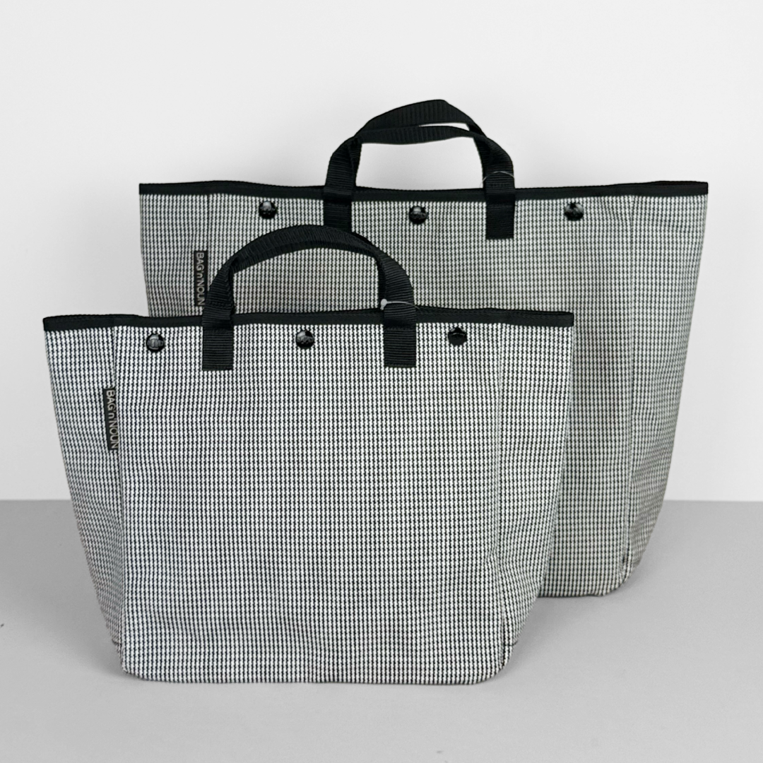 BAG'n'NOUN バッグンナウン｜HOMES HOUNDSTOOTH Mサイズ 千鳥格子 トートバッグ  A4サイズ対応 通勤通学 ユニセックス ｜70021056