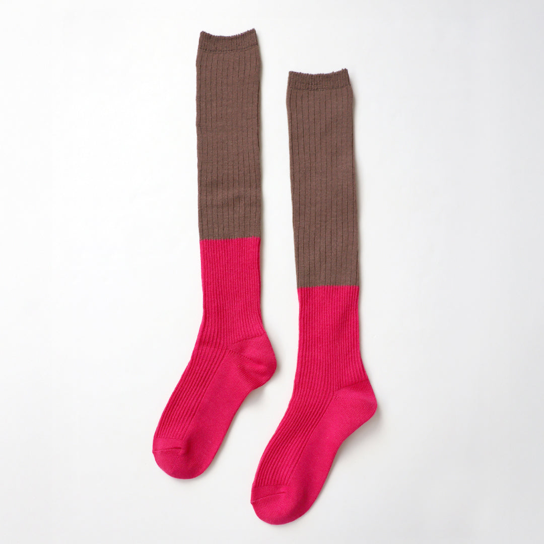 TAWARA タワラ｜ちょびウール バイカラーリブ ルーズ ハイソックス おしゃれな足元に！ 暖かくこなれ感アップ ｜t51017