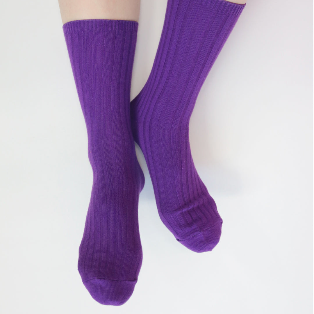 stample スタンプル｜【キッズ】ネオンリブクルーソックス 靴下 カラフル無地 差し色に｜72994