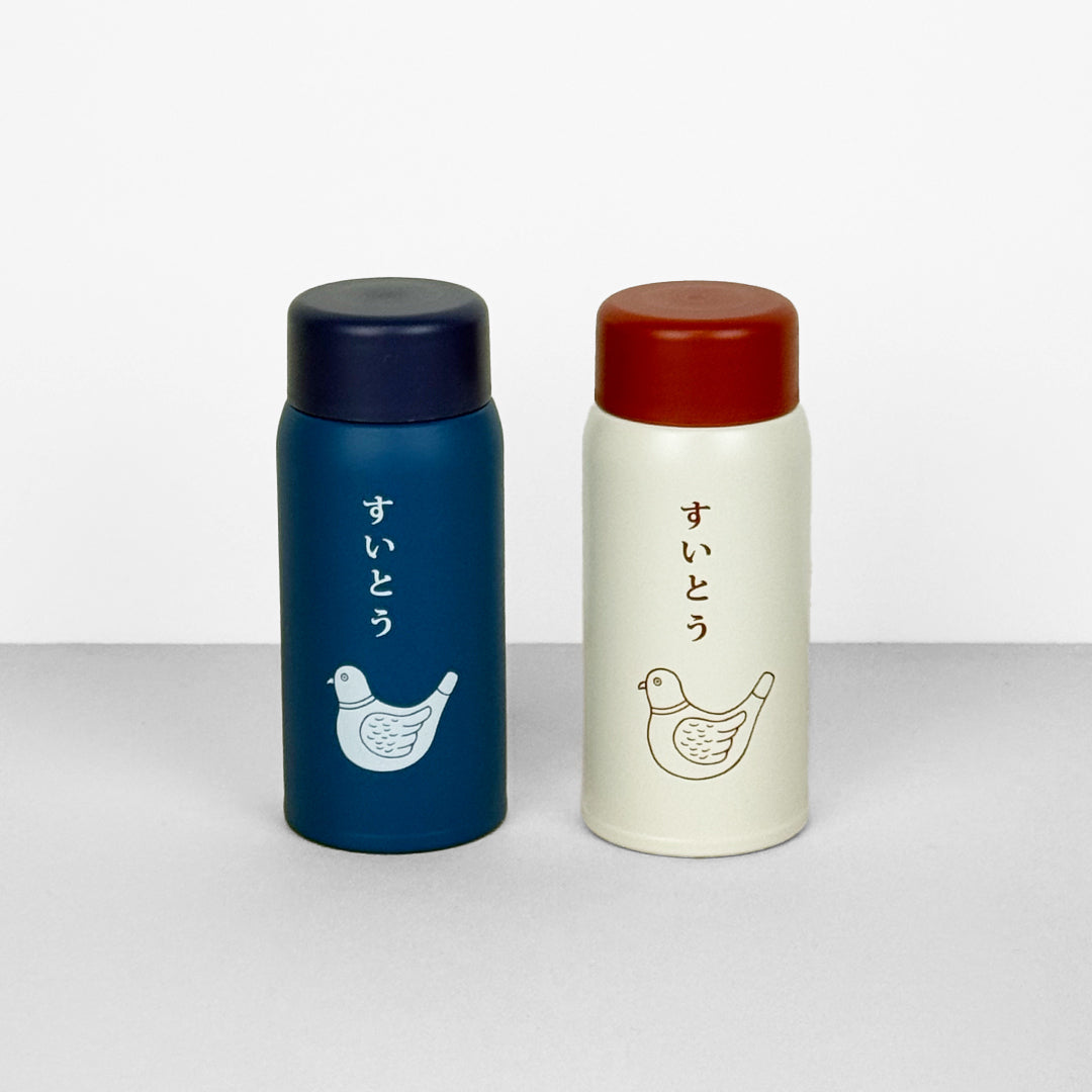 ニューレトロ｜ミニ水筒 150ml 軽量 保温保冷 ポケットサイズ 鳩ブエ ミニボトル 水分補給 熱中症対策｜mz007
