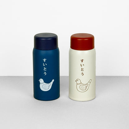 ニューレトロ｜ミニ水筒 150ml 軽量 保温保冷 ポケットサイズ 鳩ブエ ミニボトル 水分補給 熱中症対策｜mz007