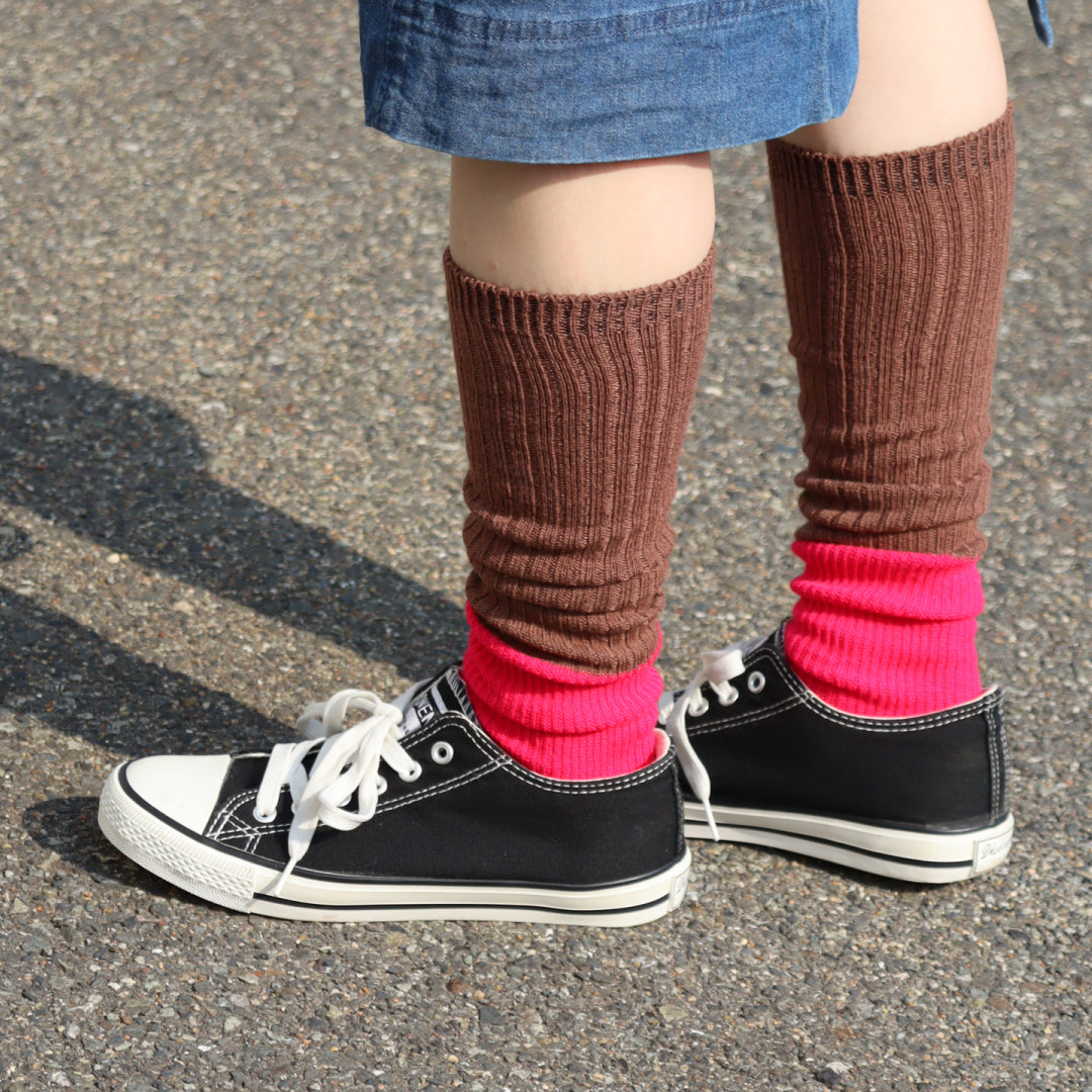 TAWARA タワラ｜ちょびウール バイカラーリブ ルーズ ハイソックス おしゃれな足元に！ 暖かくこなれ感アップ ｜t51017