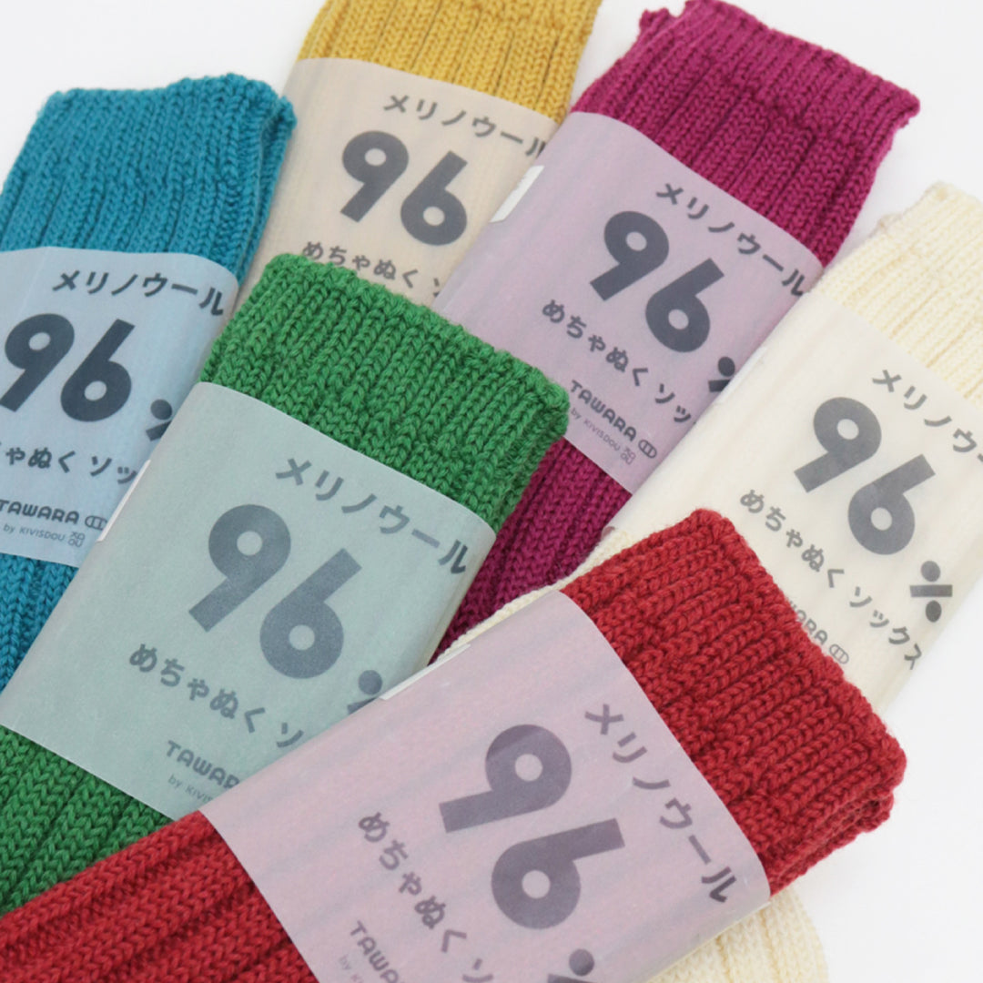 TAWARA タワラ｜メリノウール96% めちゃぬくローゲージ クルーソックス１足 手編み風 暖かい 蒸れない 秋冬｜t40664
