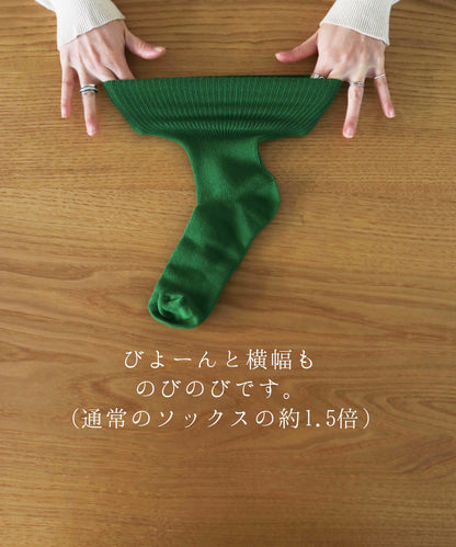 アラジン｜ゆるのびリブ　ゴムなしクルーソックス｜t40771