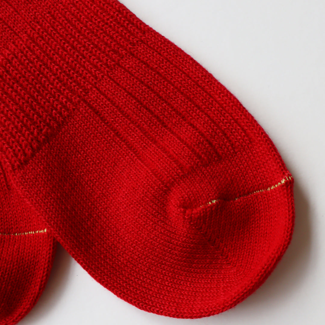 TAWARA タワラ｜ちょびっとウール混 ローゲージリブ クルーソックス【高発色・長め丈】カラーソックス｜t40805