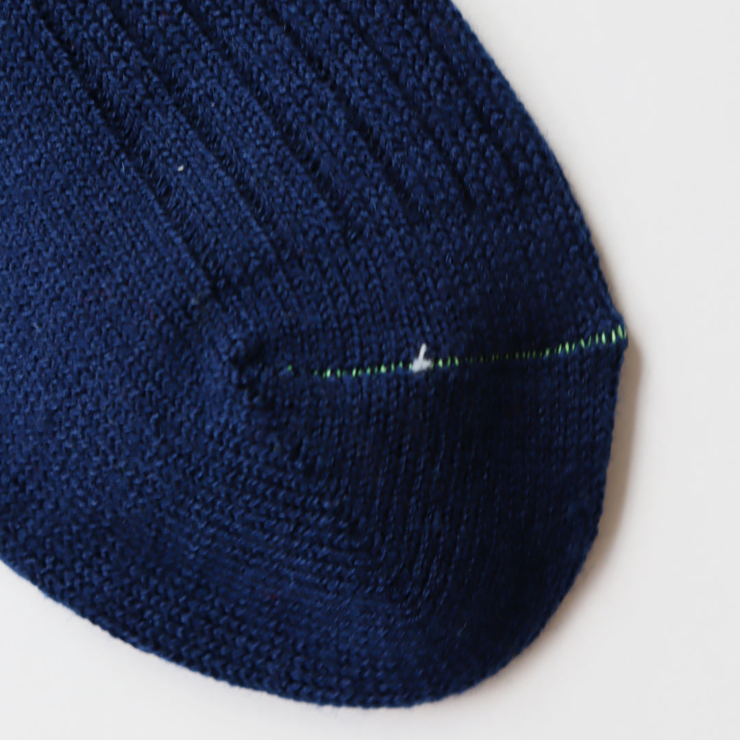 TAWARA タワラ｜ちょびっとウール混 ローゲージリブ クルーソックス【高発色・長め丈】カラーソックス｜t40805