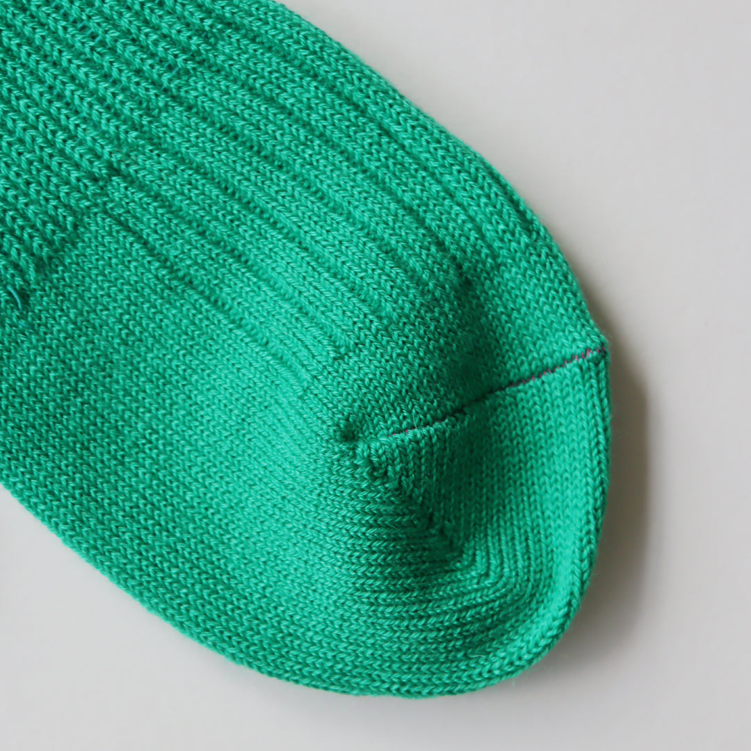 TAWARA タワラ｜ちょびっとウール混 ローゲージリブ クルーソックス【高発色・長め丈】カラーソックス｜t40805