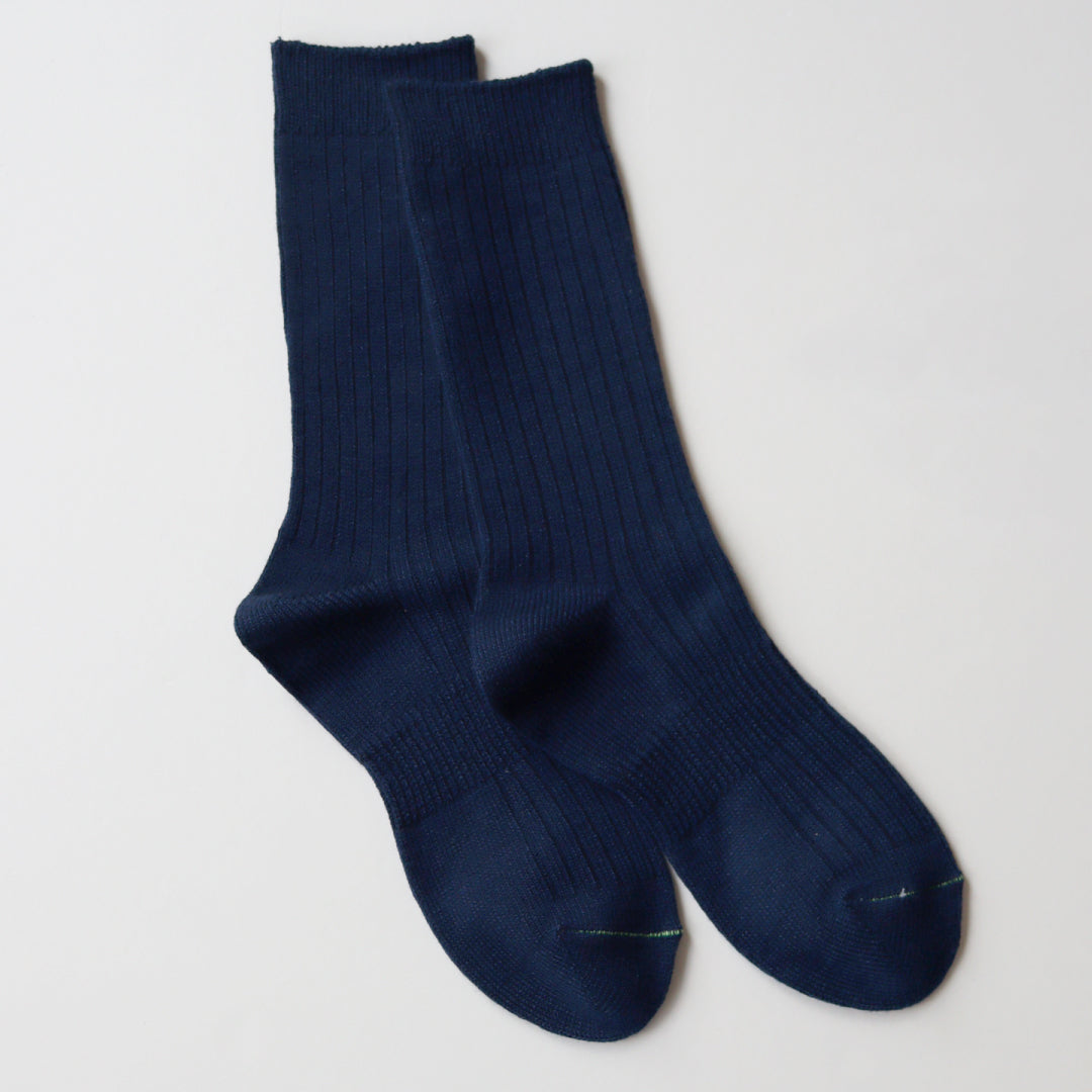 TAWARA タワラ｜ちょびっとウール混 ローゲージリブ クルーソックス【高発色・長め丈】カラーソックス｜t40805