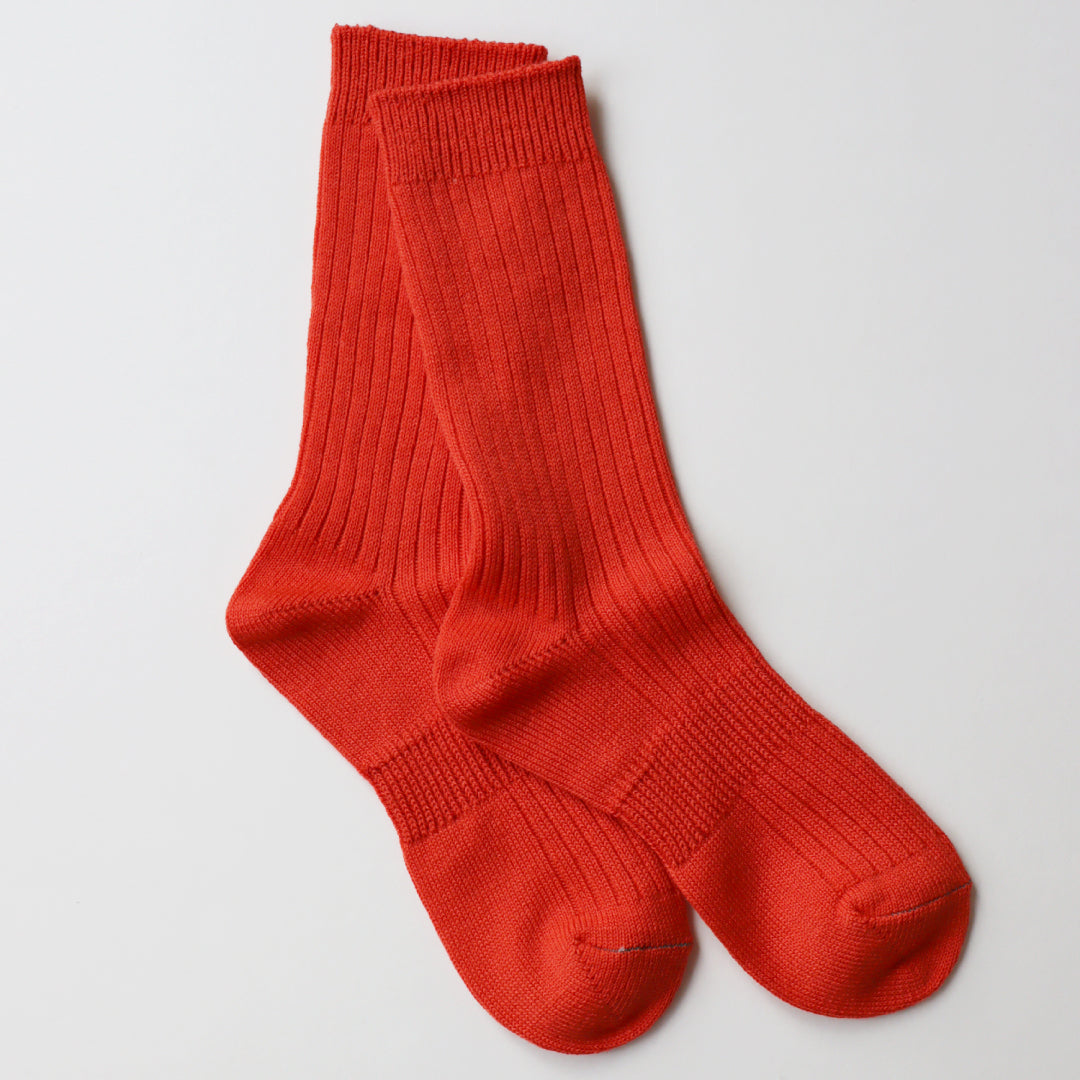 TAWARA タワラ｜ちょびっとウール混 ローゲージリブ クルーソックス【高発色・長め丈】カラーソックス｜t40805