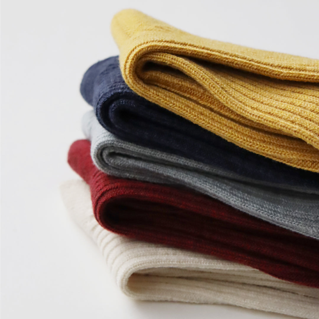 TAWARA タワラ｜ウール混 ローゲージリブ クルーソックス｜スニーカー、ブーツにも合わせやすい 少し厚手リブソックス｜t41038