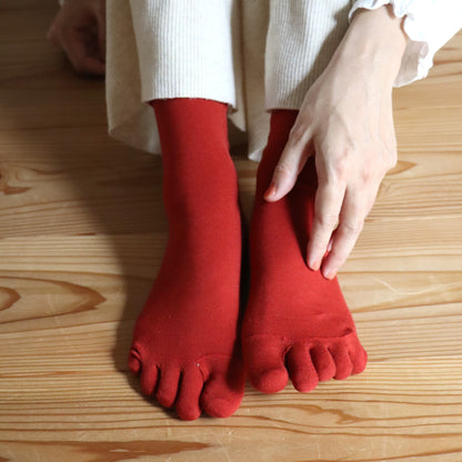 TAWARA タワラ｜うちがわコットン 5本指クルーソックス 秋冬｜立体編みでストレスフリー　快適な履き心地 レディース｜t41206