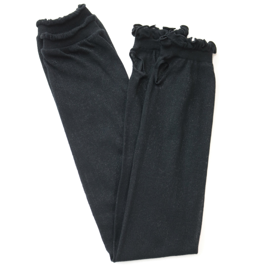 TAWARA タワラ｜UVカット アームカバー フリル 綿100％ 紫外線対策 接触冷感 ロング ラメ 親指穴付き｜t60566